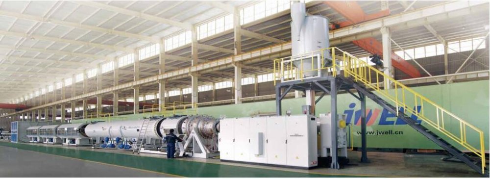 Large diameter HDPE solid wall tube extrusion line