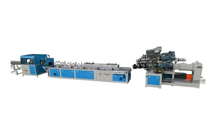 Fiber plastic composite extrusion line