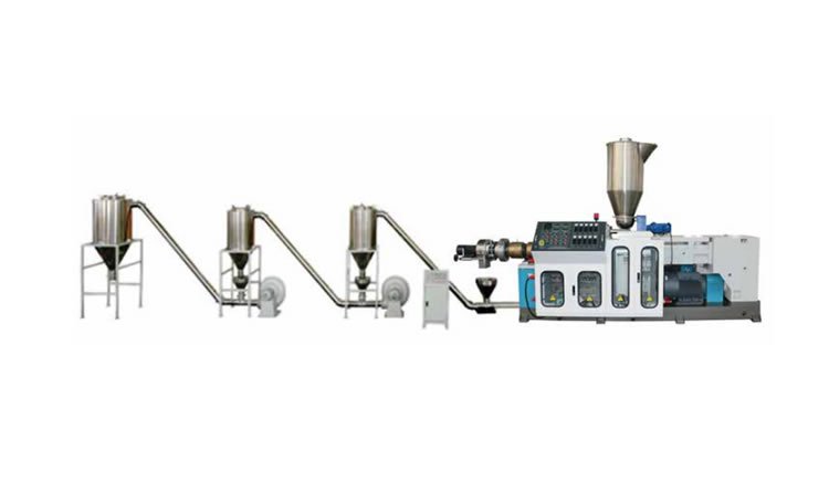 PVC horizontal double screw granulation extrusion line