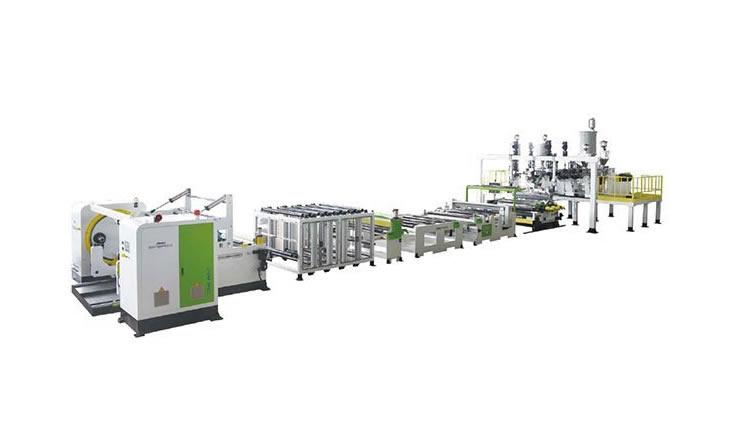 PP, PE, PA, PETG, EVOH multilayer co-extrusion barrier material production line