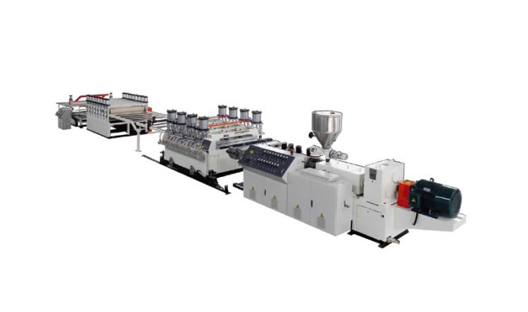 PVC wood veneer/skin foam board production line